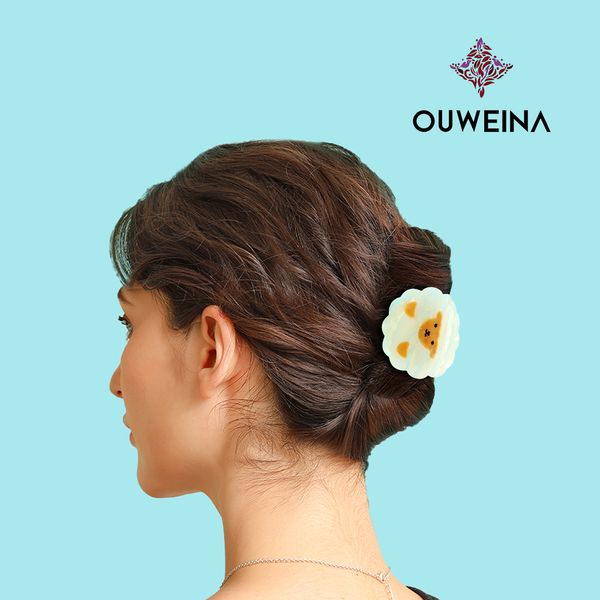 

Cute white lamb scratch clip medium blue acetate hairpin female back of the head plate hair grab shark clip hairpin headdress