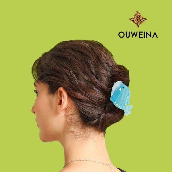 

Cute blue sea animal grab clip medium blue acetate hair clip female back of the head plate hair grab shark clip hair card headwear
