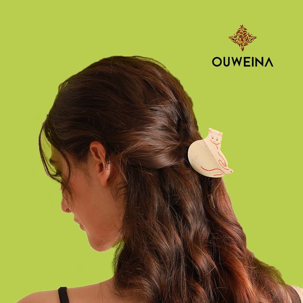 

New white animal acetate hair grip clip temperament shark clip hair accessories back of the head