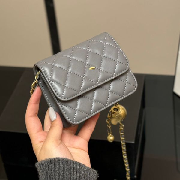 

Woc Shiny Little Gold Ball Designer Bag Fashion Women s Shoulder Bag Leather Seam Gold Hardware Metal Clasp C Matilas Chain Crossbody Bag Makeup Bag Purse Sacoche 12cm, Black