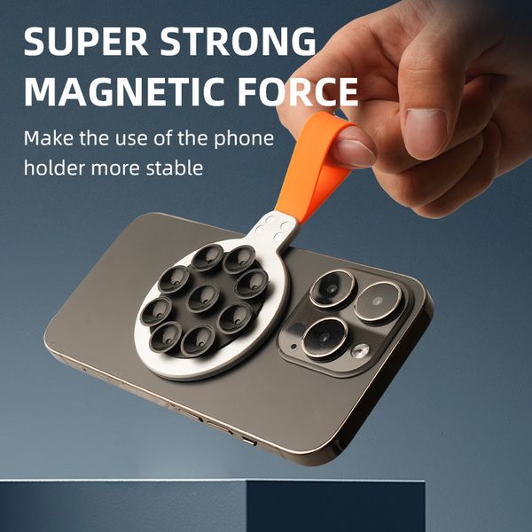 Magnetic Suction Cup Phone Mount Hand-Free Mirror Shower Silicone Suction Phone Case Grip Stand Holder Mount Adhesive Rubber Sucke