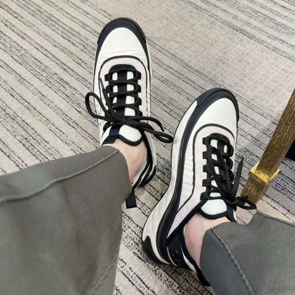 

Versatile Casual Womens Shoes Genuine Leather Air Cushion Sports Shoes Panda Thick Sole Dad Shoes, Black