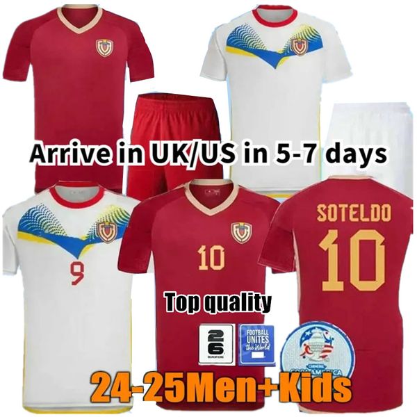 

23 24 Venezuela Soccer Jerseys Kids Kit 2024 new National Team Football Shirt Men Home Red Away White Camisetas Copa America CORDOVA SOTELDO RINCON BELLO SOSA RONDON, 24 25 home patch