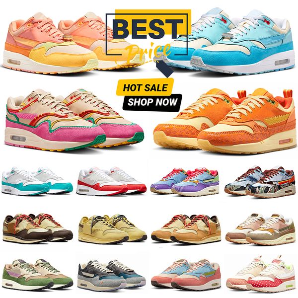 

87 Designer 1 Running Shoes Puerto Rico Orange Frost Blue Gale Somos Familia Big Bubble Clear Jade Baroque Brown Trainer Sneakers for Men and Women, Light grey