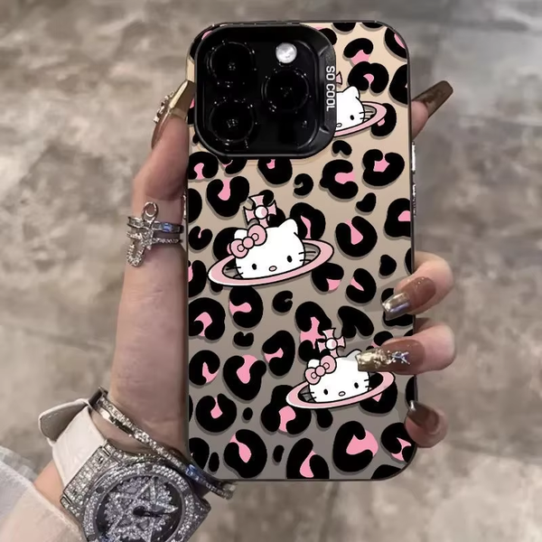 

Leopard cat Phone Case for iPhone 16 15 14 13 Pro 12 11 Pro Xs X XR Max 8 7 SE Laser Hard PC+TPU Cases Back Cover-H403, H435p1purple