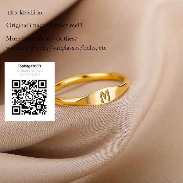 

gold Tiny Initial Rings For Women Fi A-Z Letter Finger Stainl Steel Ring Aesthetic Wedding Jewelry Gift bijoux femme