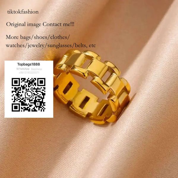 

Watch Strap Shape Design Rings for Women Gold Color Aesthetic Designer Wedding Couple Ring Minimalist Jewelry Gift anillos