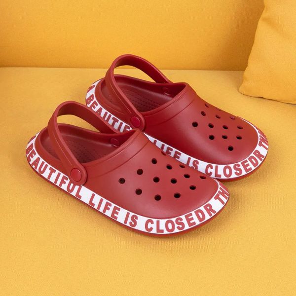 

Fashion Slippers slides shoes rubber sandals women Suitable Stock bule beach foam outdoor Walking Soft Wholesale size 36-44, Red