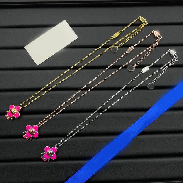 

Pendant Necklace Luxury Brand Designer Flower Letters Charm Woman Mens Necklace Silver Gold Plated Stainless Steel Chain Choker Fashion Wedding Party Jewelry