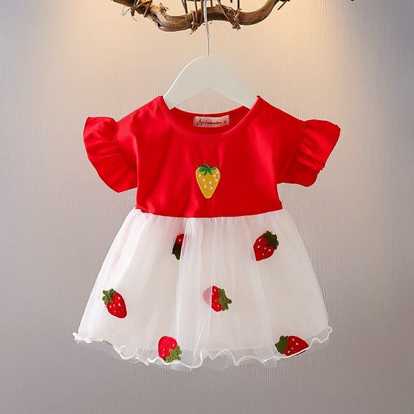 

Little Girl Princess Summer Baby Internet Red New Fluffy Dress
