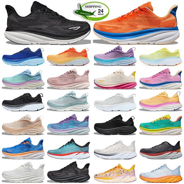 

Free Shipping Designer Bondi 8 Clifton 9 Running Shoes Women Sneakers Trainers Triple Black Cloud Blue Coastal Sky Men Sports, #item 8