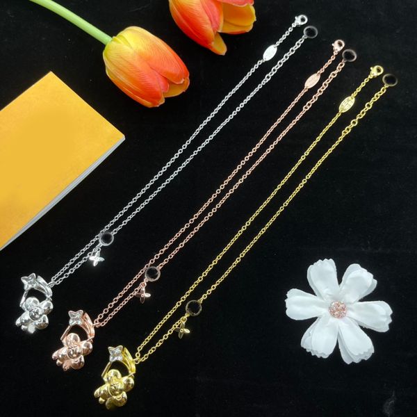 

Pendant Chain Necklace Luxury Brand Designer Flower Letters Charm Woman Mens Necklace Silver Gold Plated Stainless Steel Choker Fashion Wedding Party Jewelry Gift
