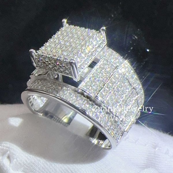 

Iced out womens vvs moissanite fashion ring sterling silver custom hip hop ring