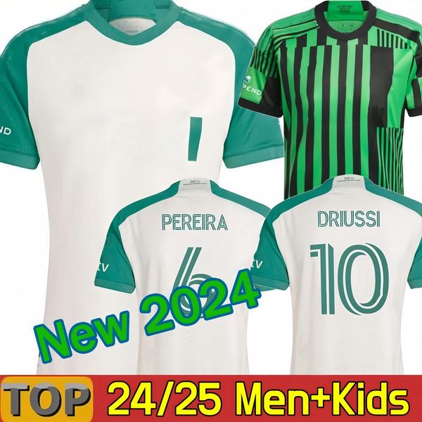 

24 25 Austin FC Soccer Jersey Kid Kit Man Major League 2024 2025 Football Shirt Primary Home Green Las Voces Away White Tan Armadillo DRIUSSI RIGONI RING RUBIO WOLFF, 24 25 away aldult