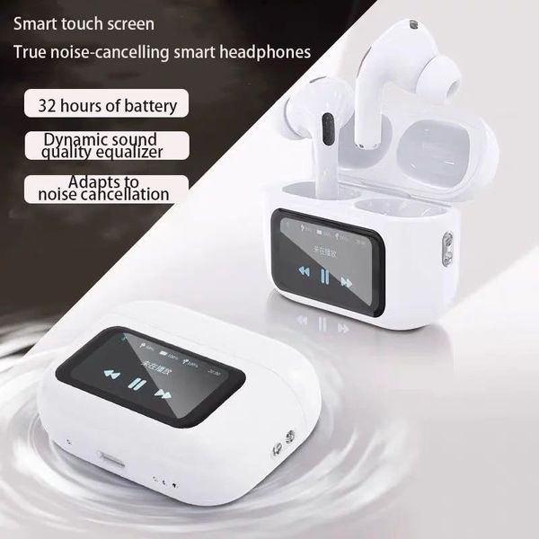 

New Wireless Bluetooth Earphones Smart LED Touch Screen ANC TWS Noise Cancelling Earbuds 5.3 Support APP Long Battery Life HiFi Game No Delay Headphones