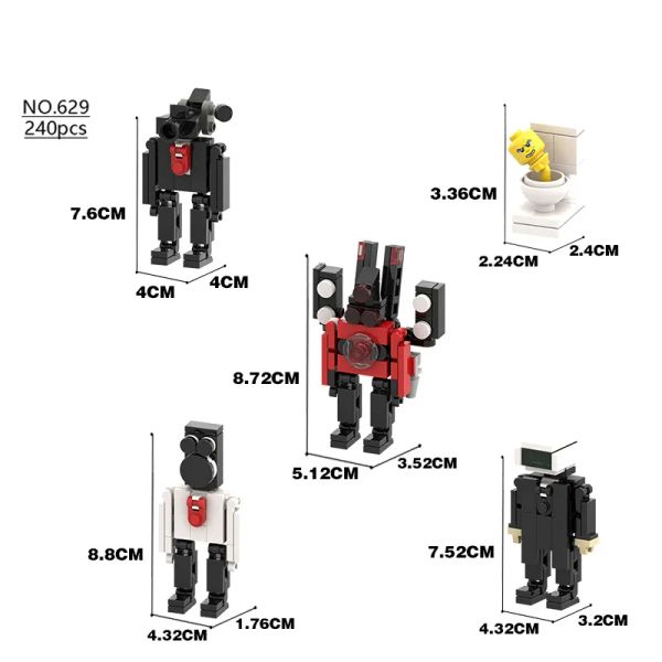 New Skibidi Toilet The Audio Man and Camera Titan Man Building Blocks Toys DIY Bricks Toy Set For Kid Birthday Christmas Gift