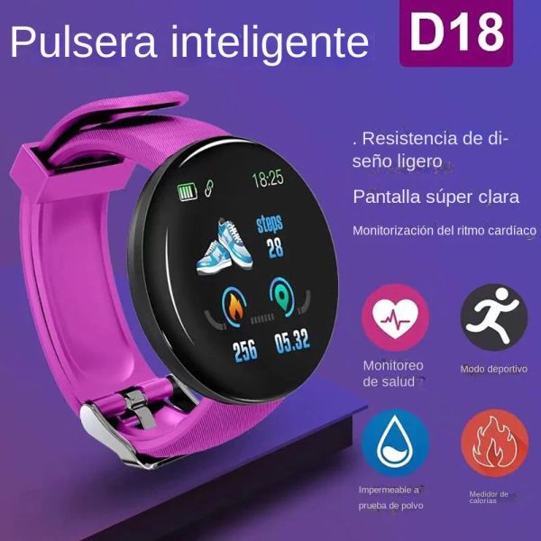 Men Smart Watch Women Smart Bracelet LED D18 Smartwatch Waterproof Smart Touch Screen Bracelet Smartband Inteligente For Android
