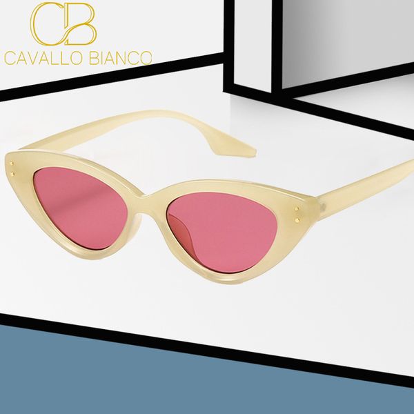 

CB Womens Cat Eye Sunglasses Designer Black Frame Y2K Style Pink Lenses UV400 Glasses Small Retro Vintage Red CAVALLO BIANCO Wholesale
