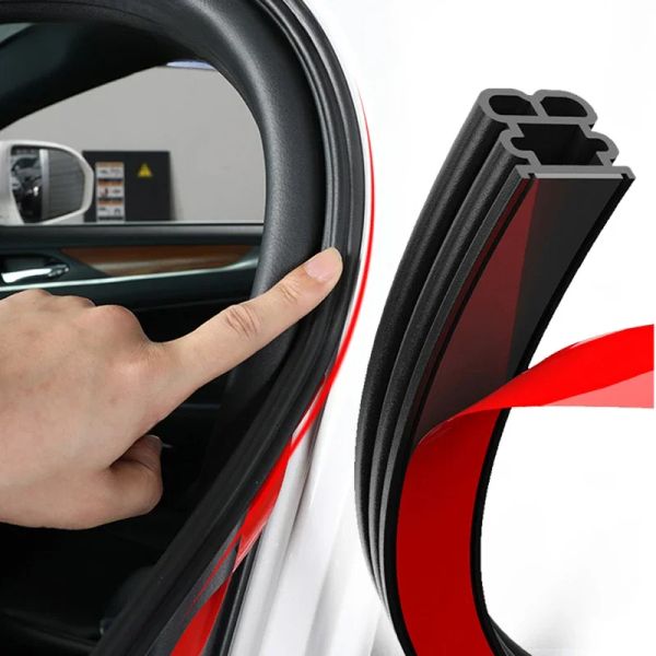 2 size Car Door Rubber Seal Strip Double-Layer Protector Car Door/Hood/Trunk Weather Strip Soundproof Waterproof Sealing Strip