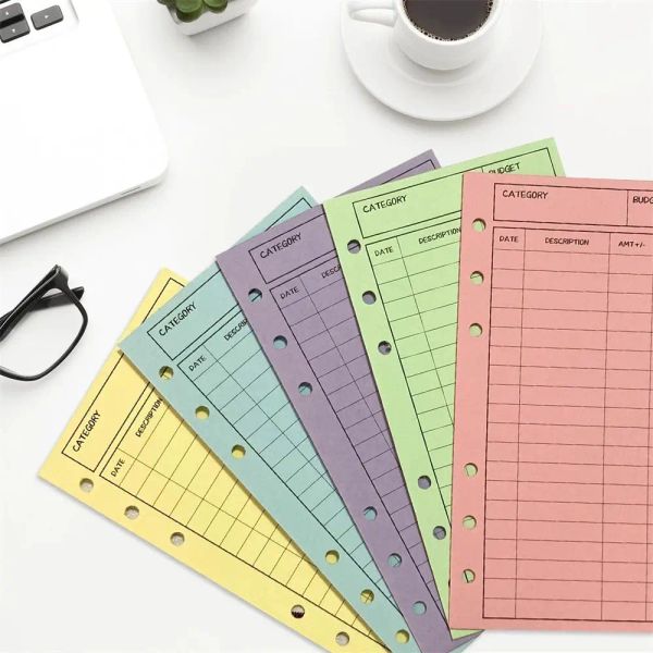 Bulk Office Supplies Wholesale A6 Binder Expense Tracker Sheets Budget school Cash Envelopes Cardstock Loose Leaf 6 Holes Free Shipping 10