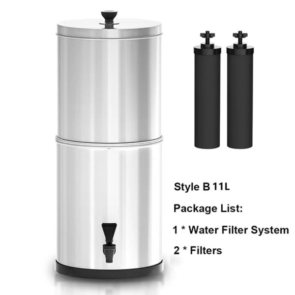 Gravity-fed Water Filter System & Gravity Replacement for BB9-2 Black Filters & PF-2 Fluoride