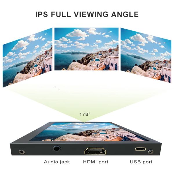 Touchscreen Monitor USB Type C 10 7 inch Portable Display IPS 1024x600 Mobile Phone External Monitor LCD Display for Smartphone