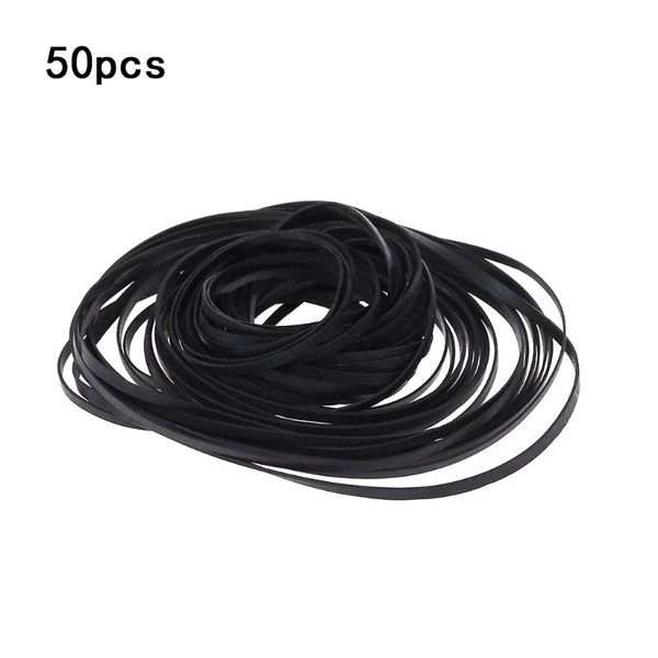 50Pcs 1/2/3/4mm Width Universal Mix Cassette Tape Machine Belts Assorted Flat Rubber Belt for CD DVD Recorders Walkman