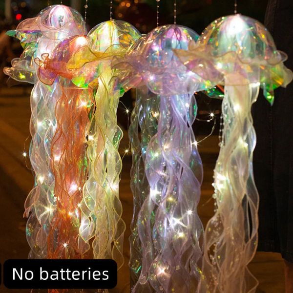 

Jellyfish Creative Lamp Lantern Kids Children Bedroom Hanging Night Light Under The Sea Colorful Mermaid Ocean Party Decor