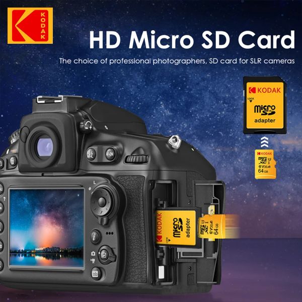 Original KODAK Memory Card 128GB U3 4K Micro SD Card 256GB SDHC UHS-I C10 A1 V30 TF Trans Flash Microsd with Adapter