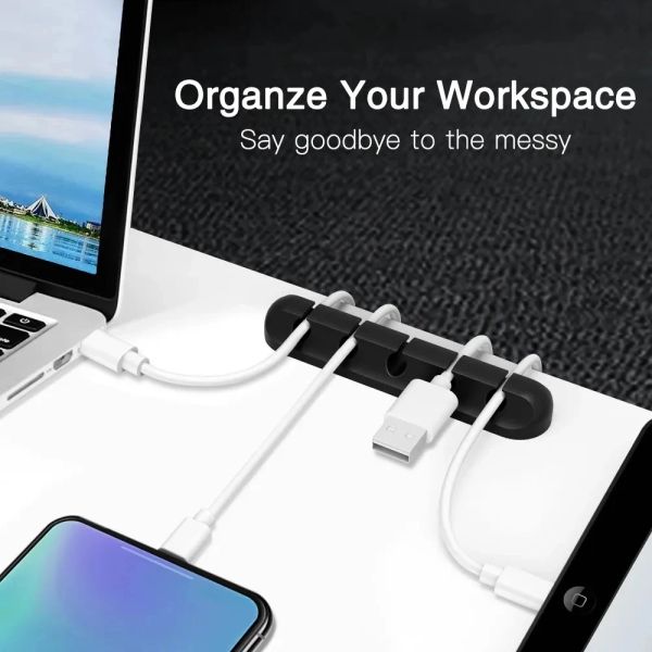 Cable Organizer USB Cable Wire Holder Mouse Headphone Earphone Charger Cord Protector Desk Winder Clip Cable Management
