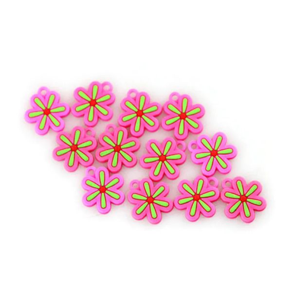 100pcs Pendants DIY Colorful Loom Rubber Band Bracelet Jewelry Making Beads Toy Colorful Animal Flower Beads Random Style 2023
