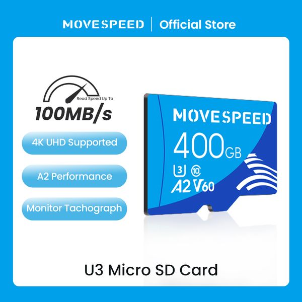 MOVESPEED U3 Micro SD Card 512GB 100MB/s High Speed Flash Memory Card 128GB 400GB 64GB 32GB Class10 TF Card for Camera DV Drone