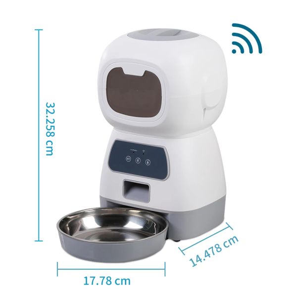 3.5L Automatic Pet Feeder WiFi APP Smart Timed Dosing Cat Dog Food Dispenser 2L Auto Drink Fountain Water Bowl