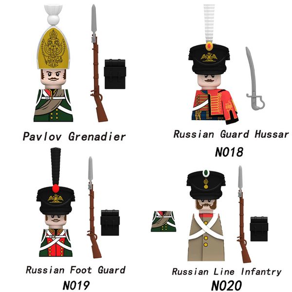 

Wars Building Napoleonic Blocks British French Russia Military Soldiers Figures Fusilier Rifles Bagpiper Weapons Bricks Kids Toy
