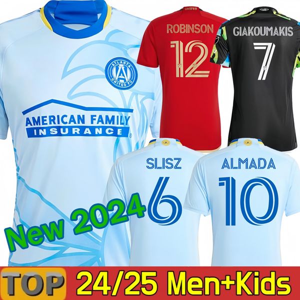 

2025 2025 MLS Atlanta UnITed FC Soccer Jerseys Kids Men Major League 24 25 Football Shirt Away Light Blue Resurgens Home Red Black 17s' Kit Third 3rd GIAKOUMAKIS ALMADA, 24/25 away aldult