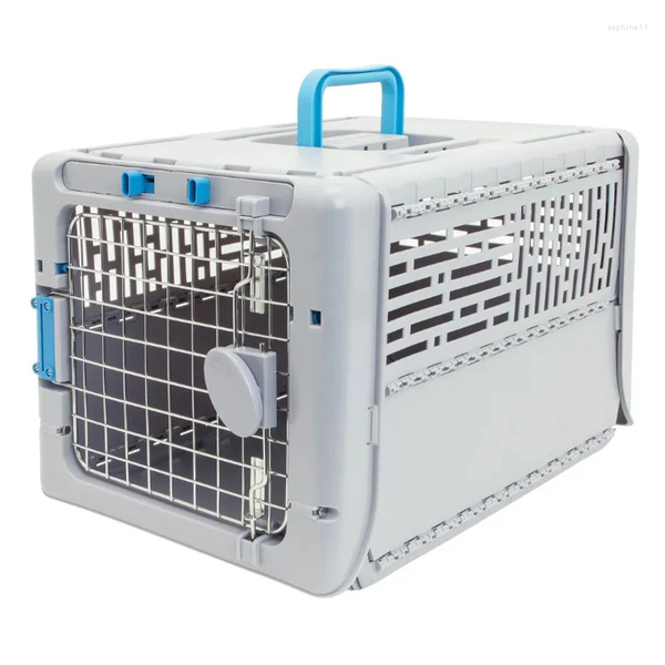 

Cat Carriers Dog Kennels 19 Collapsible Plastic Pet Kennel Gray  1 Piece, Beige