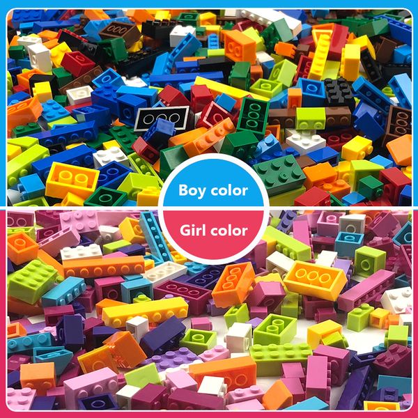 

1500 250 to Pcs Building Blocks Boy and Girl Color Small Size City Diy Creative Bricks Bulk Model Figures Kids Toys