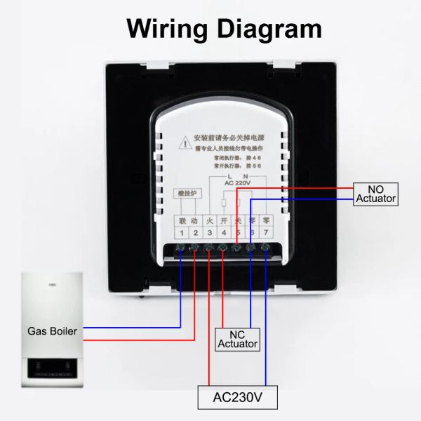 C505W Floor Heating Thermostat 16A Electric Heating Thermostat 3A Water Heating Temperature Controller for Gas Boiler