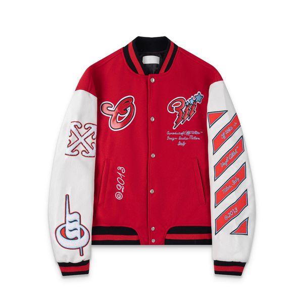 

Men Varsity Designer Jacket Woolen Windbreaker Vintage Oversized Man Leather Sleeve Baseball Coat Letter Embroidery, Gray