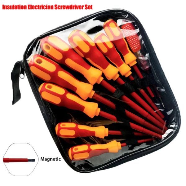 Insulated Screwdriver Set Electrician 2025 Magnetic Screwdriver Phillips Slotted Bits Withstand Voltage new For Electrician Hand Tools