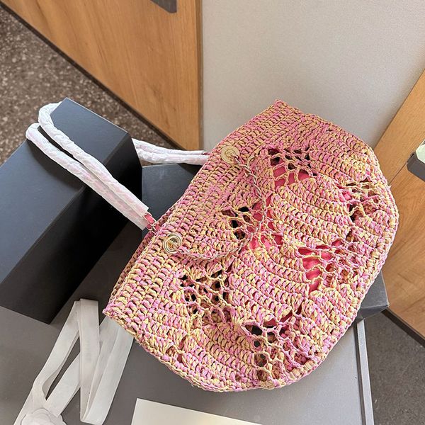 

Shopping Bag Designer Ladies Shoulder Bag Chain Crochet Bag Diamond Gold And Silver Gold Chain Handbag Luxury Underarm Bag Accessory Pendant Purse 27x23cm, Pink