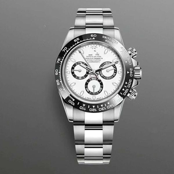 

79 Lao Jia Tong's Six Needle Three Eye Mechanical Classic Steel Belt Tape Multifunctional Panda Di Watch 97, Gold