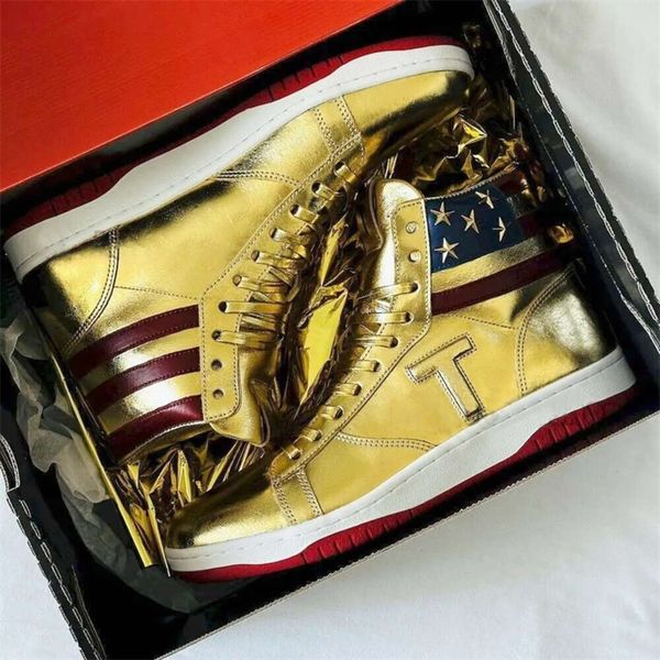 

Men Women sneaker trump never surrender basketball Shoes Casual shoe trainer trumps luxury Summer Genuine Leather run Sport tennis Flat Designer Gold track Shoe box