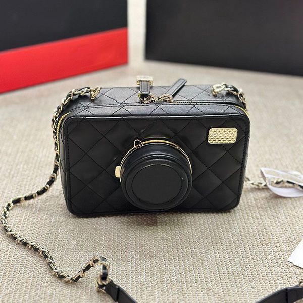 

Designers bags Women luxurys Sheepskin Camera bag Crossbody Shoulder bag Chain handle bag Messenger Handle Chain Bag Clutch Flap Wallet lady clutch Fortune bag 18m, Black