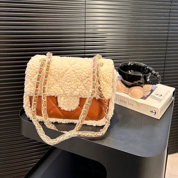 

Designer bag Classic lambskin Teddy fur Woman Women luxurys Designers bags Shoulder bag Handbags Messenger Clutch Flap crossbody Wallet lady clutch Fortune bag 23m, Khaki