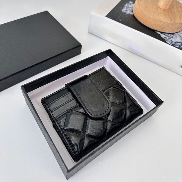 

Designer Wallets Black cowhide Caviar Leather Mini Wallet Classic card holder Handbags Classic Luxurys Purse Card Women Ccredit card slot Fortune bag 10.5cm
