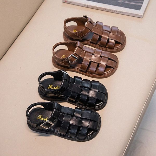 

Kids Sandals Baby Shoe Girls Designer Kid Black Browntoddlers Infants Childrens Desert Shoes Size 26-35 J1KH#, Brown
