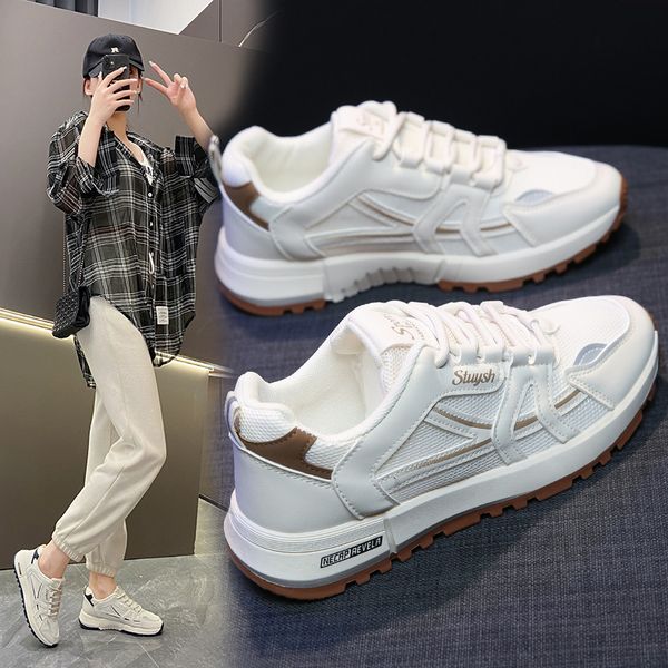 

2024 Autumn New Breathable Student Sneakers Higher Casual Street Shoes, Leather blue