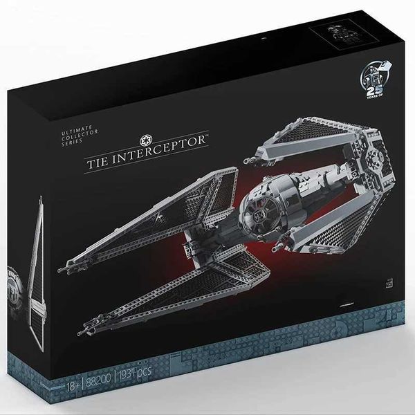 

The Blocks building block of the 2024 spacecraft MOC TIE interceptor is modified from the Imperial Fighters model 75382 DIY assembled brick toy giftY241105YZJW, Multicolor