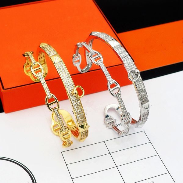 

Designer Bracelet Fashion Bracelet Jewelry bracelet Gold Silver opening Titanium steel Diamond bracelet Nail bracelet for women's gifts